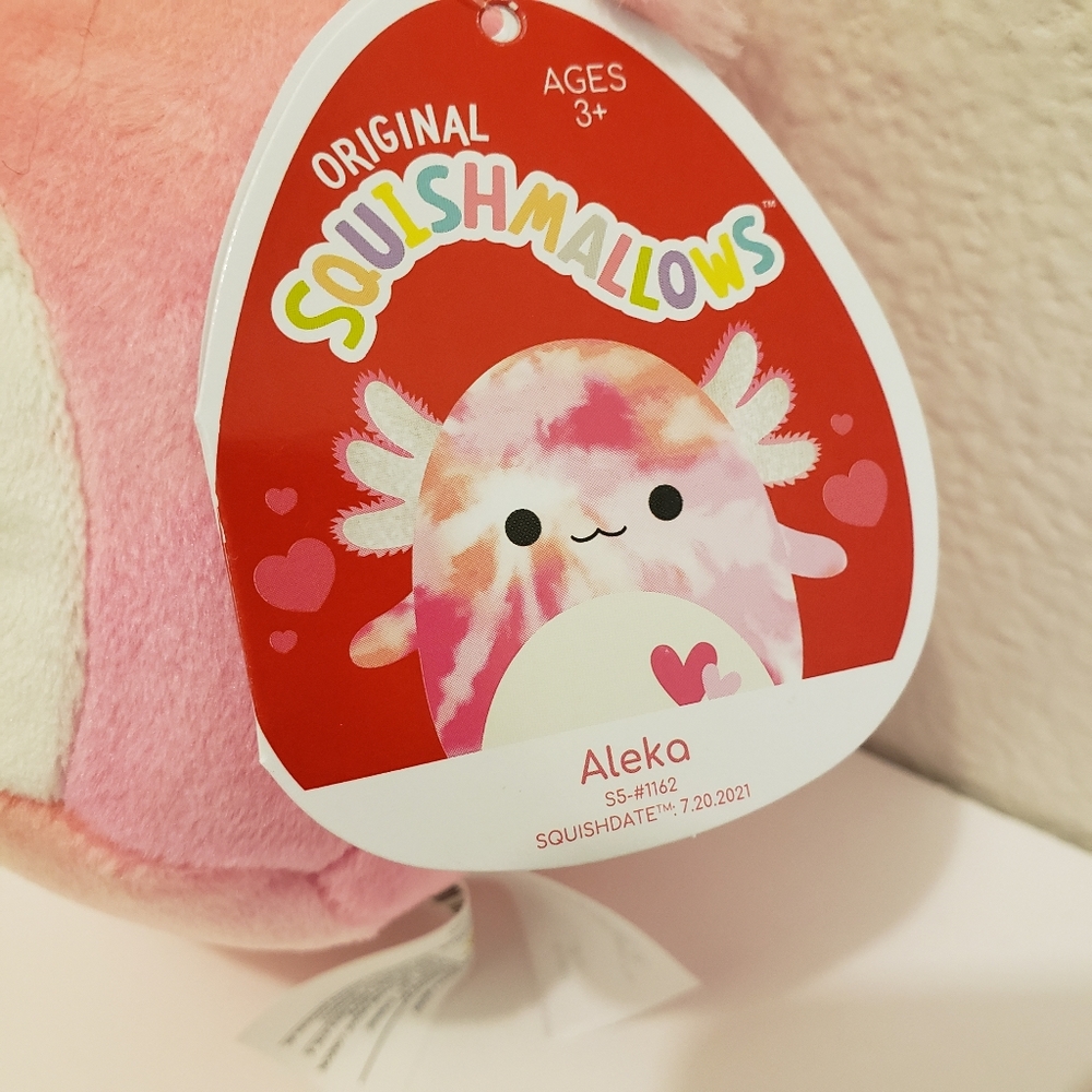 Aleka the Axolotl 5" Squishmallow Plush NEW Pink Tie Dye Valentine - Picture 2 of 5